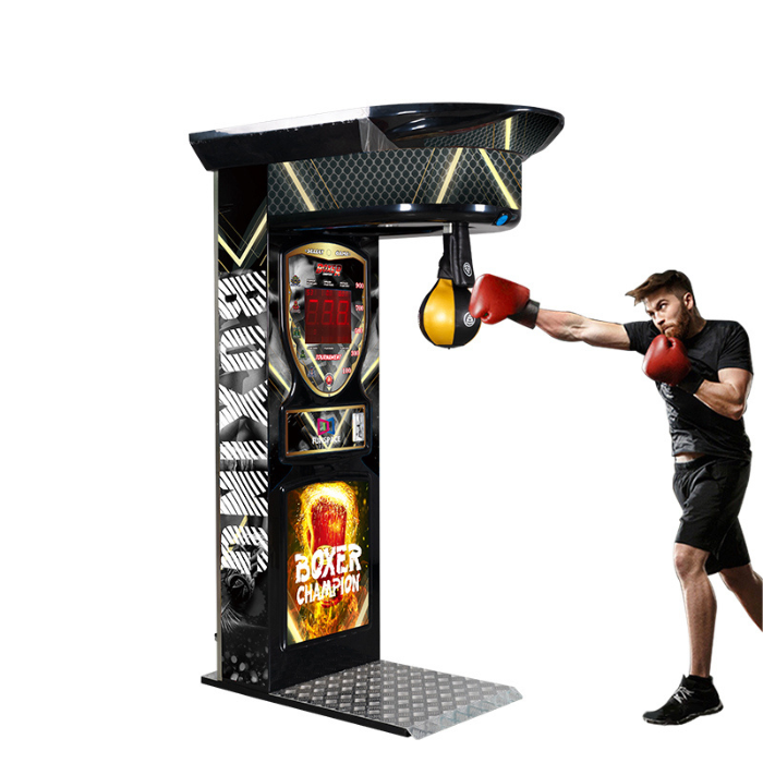 Black Gold Boxing Punch Machine Arcade Game